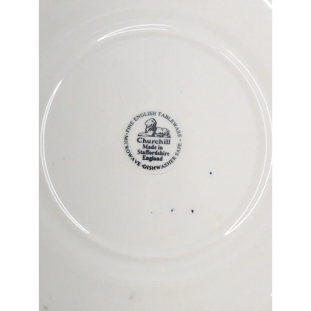 Vintage Churchill The Brook Blue Scalloped Edge Dinner Plate 10